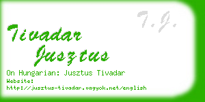 tivadar jusztus business card